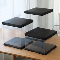 Boîte à Gâteau d'Anniversaire Cadeau Haute Qualité 12 Pouces en PET Transparent, Boîtes Claires en Plastique PVC pour Emballage de Gâteau