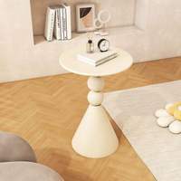 Table basse en bois crème nordique sur mesure avec plateau en verre, design moderne pour salon, bureau à domicile - Écologique et durable