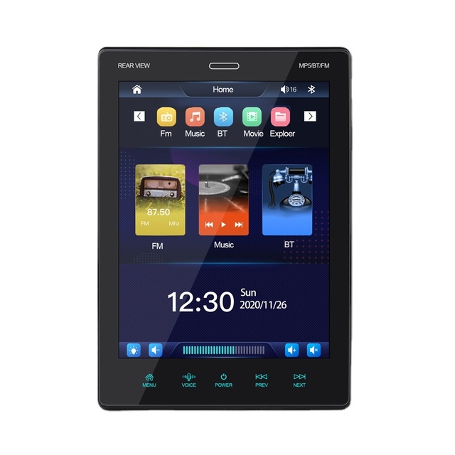 9.5 Inch Car MP3/MP4/MP5 Player with CarPlay IPS Touch Screen 1 Din Multimedia Stereo for FM Radio Dashboard Mount