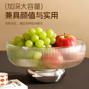 Transparent Fruit Platter With Stripe Design For Living Room <b>Coffee</b> <b>Table</b> Party Use Adult - Product Image 4