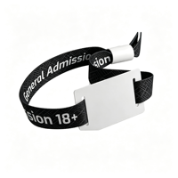 Bracelet NFC personnalisé en tissu avec étiquette PVC, bracelet RFID tissé jetable pour contrôle d'accès lors d'événements, festivals et concerts