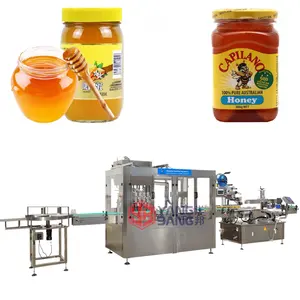 Automatic 4 Heads Servo Motor Control Glass Jar Strawberry Jam Filling Line Honey Jar Filling And Capping Machine Price