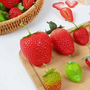 Realistic Strawberry PVC Plastic Model Fake Fruit Shooting Props Window Display Decoration Supplies with Injection Molding - Product Image 3
