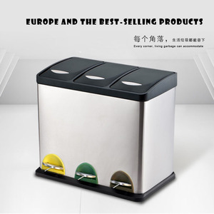 <span class=keywords><strong>Cubo</strong></span> de <span class=keywords><strong>basura</strong></span> de acero inoxidable 3 X 15L /3x8 24LPapelera DE <span class=keywords><strong>RECICLAJE</strong></span> con pedal con <span class=keywords><strong>tres</strong></span> <span class=keywords><strong>compartimentos</strong></span> - Product Image 2