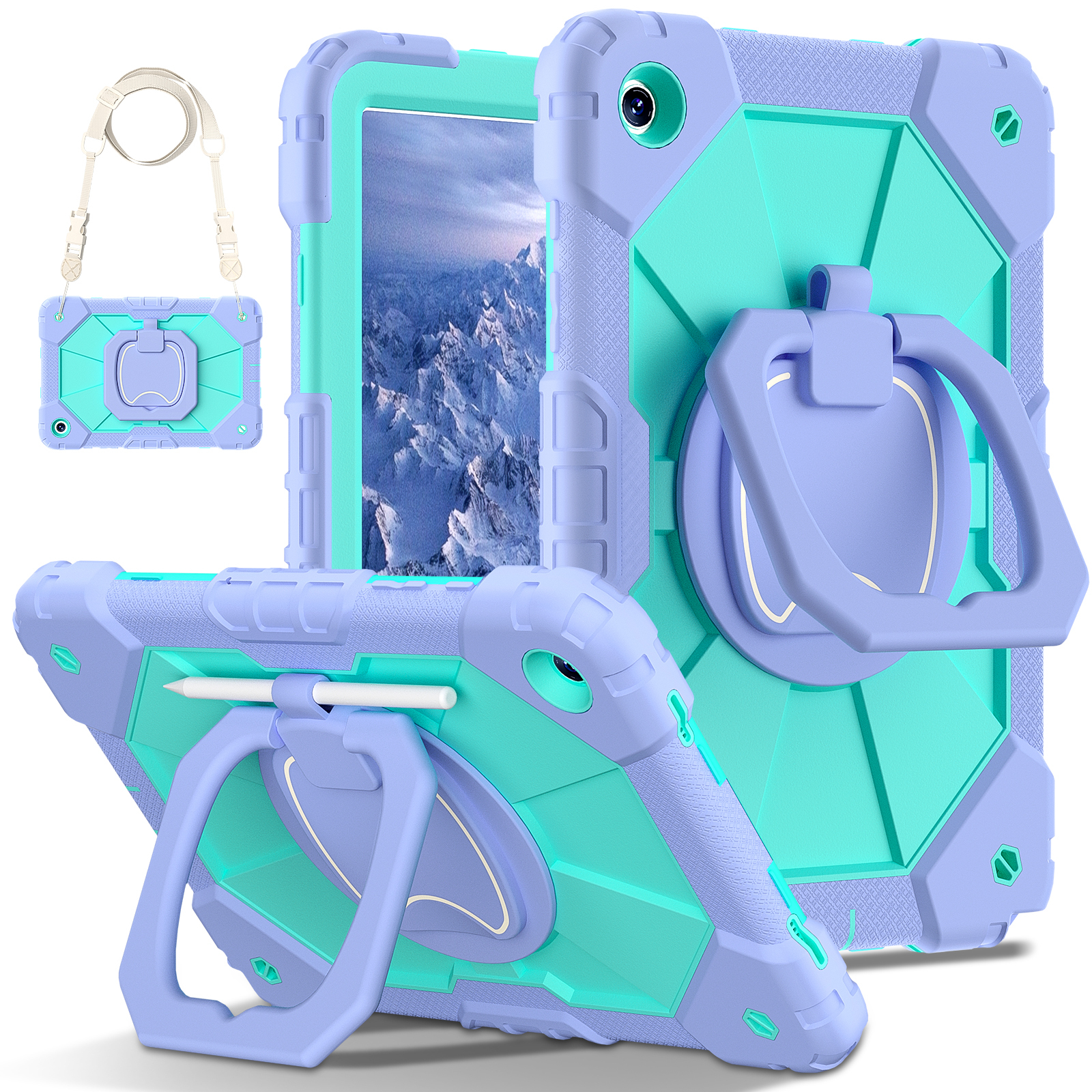 Violet + vert menthe