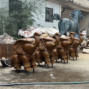 Large Cast Bronze <b>Elephant</b> Sculpture Water Spraying Outdoor Floor Mount Traditional Animal Figure Handmade <b>Decor</b> - Product Image 3