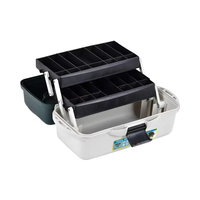 Mallette à outils à deux niveaux imperméable et durable de 16.5 pouces avec plateau amovible Mallette de rangement de pêche OEM ODM personnalisable