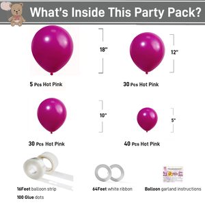 Palloncini rosa Kit ghirlanda di dimensioni diverse arco palloncino rosa per Baby Shower festa di compleanno decorazioni - Product Image 3