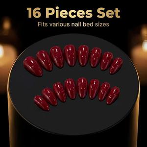Faux ongles à presser en acrylique de haute qualité, style français, avec logo personnalisé et colle, pour les soirées et les trajets quotidiens - Product Image 2