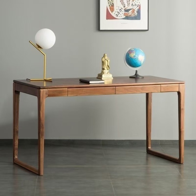 Manufacturer Direct Durable Oak Solid Wood Modern Commercial Office Vanity Dresser Storage Drawers Toilette Table Computer Desk