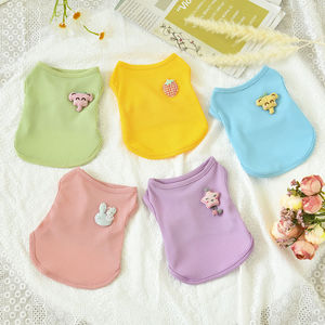 Chaleco para mascotas para gatos y perros, diseño de gofre, colores macaron, diseño bonito, ropa de verano, material de poliéster - Product Image 2