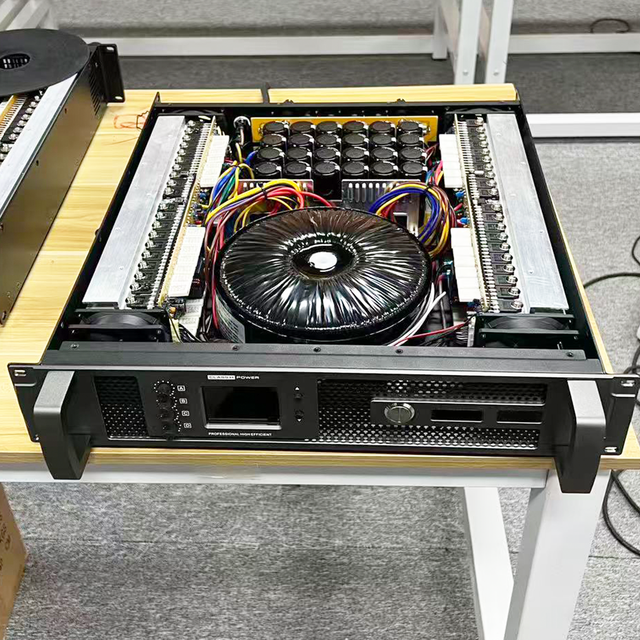 Professional-grade Class H 1000W Power Amplifier; 2U 4-channel High-fidelity Audio Amplifier for Stage Use (with Display Screen)