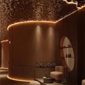 แผ่นผนังตกแต่งลายไม้คริสตัลสำหรับร้านเสื้อผ้าระดับไฮเอนด์  แผ่นผนังอลูมิเนียมคอมโพสิต ทำความสะอาดง่าย - Product Image 2