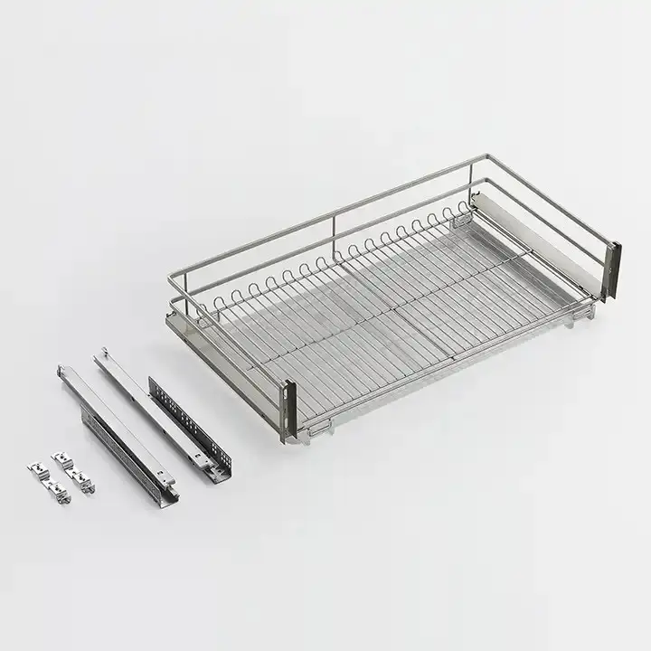 Cabinet Hardware Accessory Pull-out Basket For Base Cabinet Kitchen Storage Neatening Pull-out Slide Basket