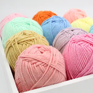 China 5 ply 60% Cotton 40% Acrylic Blended Yarn Combed Baby Cotton Milk Cotton for handknitting 50g ball
