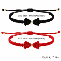 Bracelet Go2boho en fil de nylon avec nœud papillon, perle plaquée or 18 carats, réglable, tendance, unisexe, cadeau, bijoux