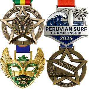 Médaille de sport personnalisée en alliage de zinc 3D doré, à concevoir soi-même, pour marathon, vente en gros à prix abordable - Product Image 2