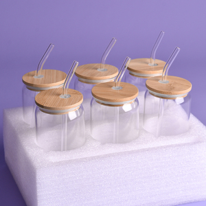Offres exceptionnelles : Gobelets en verre avec paille, verres à bière en verre, gobelets en verre de 16 oz avec couvercles et pailles - Product Image 3