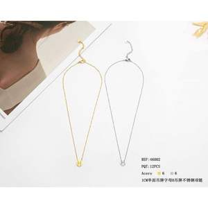 Collar de Acero Inoxidable con Colgante de Letra H de 1 cm, Etiqueta Colgante de una Sola Cara, Cadena de Joyería Fina, Accesorio para el Cuello - Product Image 1