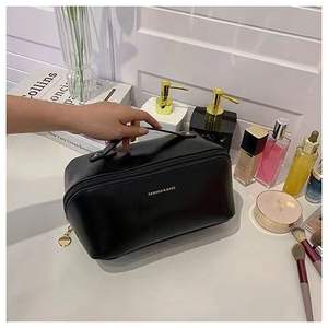 Sac de toilette de voyage grande capacité en PU de haute qualité avec fermeture éclair, étui de rangement tendance pour maquillage féminin - Product Image 3