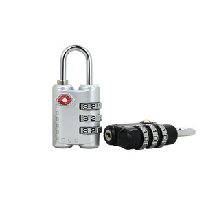 TSA Approved Combination Luggage Lock Zinc Alloy Brushed Silver Travel Security <b>Padlock</b> 4mm Shackle - Product Image 3