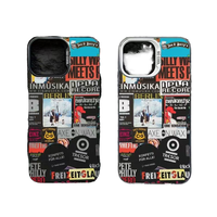Étui de téléphone rétro en TPU Huabei pour 16 Pro Max/15 Pro/14 avec poignée de téléphone, style Ins, antichoc