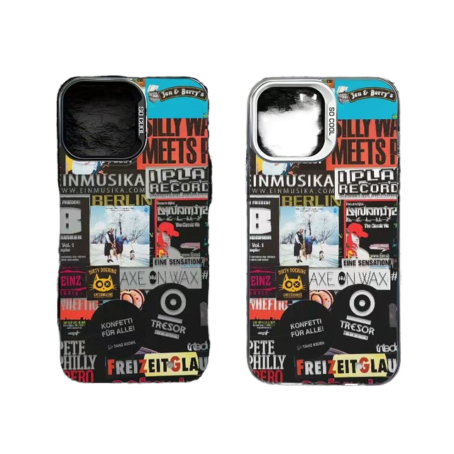 Huabei Retro TPU Phone Case for 16 Pro Max/15 Pro/14 with Phone Grip Ins Style Shockproof