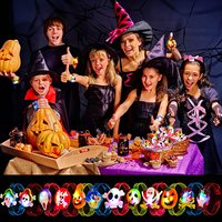 Bracelet LED lumineux, jouets et friandises d'Halloween, sacs de bonbons clignotants, remplisseurs de sacs cadeaux, cadeaux de fête d'Halloween pour enfants