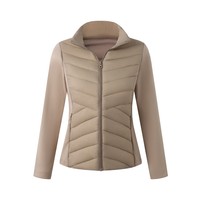 Veste matelassée imperméable à col montant moderne pour femme, légère, 100 % polyester, pour l'automne et l'hiver, idéale pour le bureau et le quotidien