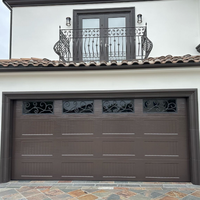 Porte de garage en acier ignifugée moderne en gros avec moustiquaire en fibre de verre, sécurité antivol, automatique, double couche, thermique et étanche