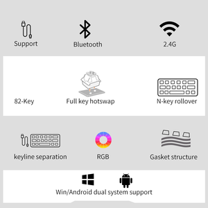 For ZT82 80% TLK Custom Plug&Play Programmable Private Mold Hotswap Wireless <b>USB</b> Gasket RGB Backlit Gaming <b>Keyboard</b> Wired <b>Usb</b> - Product Image 4
