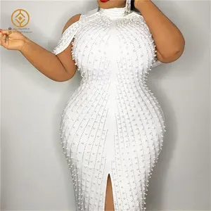 robe de bal style de bal dresse Suppliers-Robe d'été à perles pour femmes, vêtement à la mode, robe de bal, nouveau Style africain, grande taille 5XL, 2020