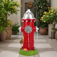 Statue de jardin en résine en forme de hydrant d'incendie avec escargot et 4 piquets, décoration de jardin peinte à la main