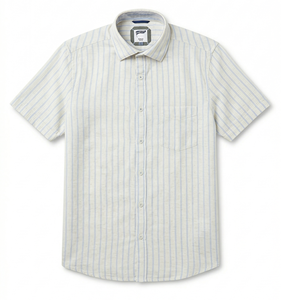 Men Linen Striped Shirt Slim Fit Casual Breathable Summer Wear Long Sleeve Premium Export Quality Supplier - Product Image 1