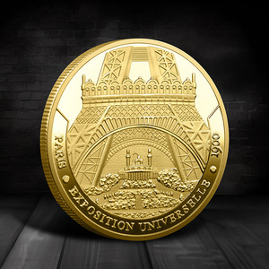 Giá rẻ tùy chỉnh <span class=keywords><strong>Eiffel</strong></span> tháp đồng xu 3D Kẽm hợp kim Paris lưu niệm mạ vàng quà Tặng mã thông báo sưu tập Huy chương đồng xu - Product Image 5