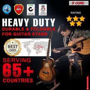 Soporte Doble para Guitarra DB 5 CORE, Ajustable, Resistente, Plegable, Universal, para Guitarra Acústica, Eléctrica, Bajo y Mandolina - Product Image 3
