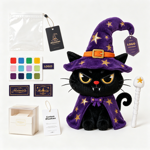 Juguetes <span class=keywords><strong>de</strong></span> Peluche <span class=keywords><strong>de</strong></span> Gato OEM, Peluche <span class=keywords><strong>de</strong></span> Mago Gordo Personalizado <span class=keywords><strong>de</strong></span> Halloween con Varita Mágica para Niños <span class=keywords><strong>de</strong></span> Todas las Edades, Decoración - Product Image 5