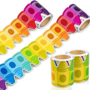 Pegatina de Papel Decorativa para Borde de Mesa de Pizarra con Diseño de Lápices de Colores Arcoíris, Pegatina de Papel para Aula Escolar para Niños - Product Image 1