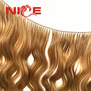 hair extension supplier 100% human hair hand woven weft often used in Israel feather weft hair
