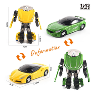 1/43 2-en-1 Metal Robot figura de acción aleación Diecast modelo coche multifunción deformación juguete educativo para goma de plástico