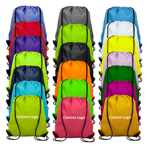 Wholesale Custom Logo Polyester Promotional Gift Drawstring Bag Backpack Sports Bag