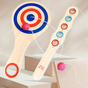 Gioco Educativo Divertente per Famiglie, Palline con Paddle in Legno per Spiaggia e Giardino, con Pallina Rossa su Corda per Bambini e Adulti - Product Image 6