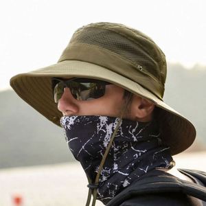 Chapeau Bob de Pêche Respirant et Imperméable en Nylon avec Masque Facial Amovible et Large Bord, Protection Solaire, Conception d'Usine - Product Image 3