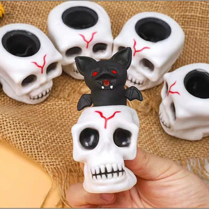 Squeeze Skull Pop Bat Halloween <b>Fidget</b> Toys Halloween Pumpkin <b>Fidget</b> Squeeze Toy - Product Image 5