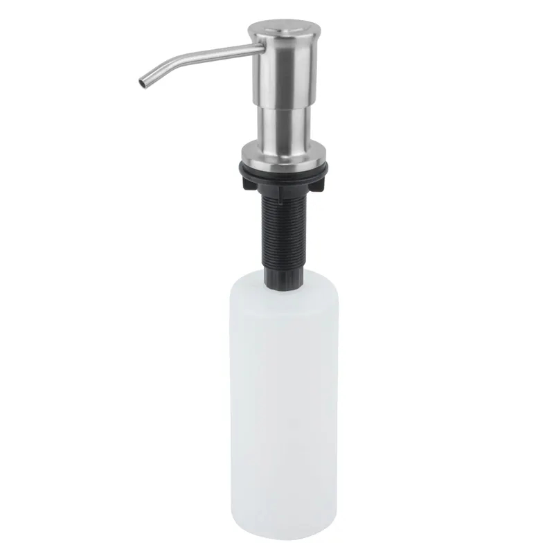 Botol Sabun Plastik Bening Wastafel Dapur, Dispenser Lotion Sabun Tangan dengan Pompa Sabun Stainless Steel