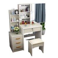 Coiffeuse élégante et robuste avec miroir LED, coiffeuse avec chaise pour la zone de maquillage à domicile