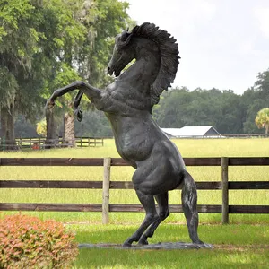 Escultura de cavalo de metal de fundição, tamanho de vida de bronze de alta qualidade para jardim