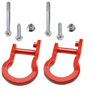 Kit de gancho de remolque para Chevrolet GMC, acero, rojo, 2 orificios, incluye accesorios de montaje - Product Image 3