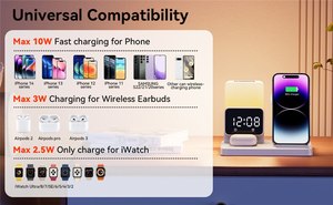 6 In 1ไร้สายชาร์จขาตั้งนาฬิกาปลุกแม่เหล็กโคมไฟFastชาร์จDock Stationสําหรับ<span class=keywords><strong>iPhone</strong></span> 14 13 12 11 IWatch 8 <span class=keywords><strong>7</strong></span> AirPods - Product Image 4