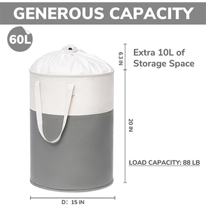 En iyi satış kolej yurt katlanabilir kumaş kirli giysi saklama kovaları 60L kirli çamaşır sepeti kapaklı - Product Image 4